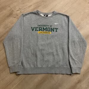 Nike University Of Vermont UVM Catamounts Lacrosse Sweatshirt Men's Large L Gray